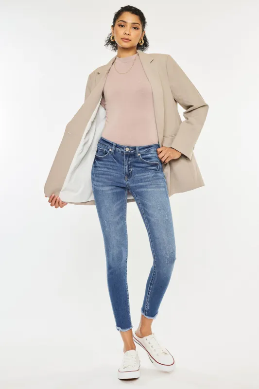 Landon Mid Rise Ankle Skinny Jeans sold by Kan Can