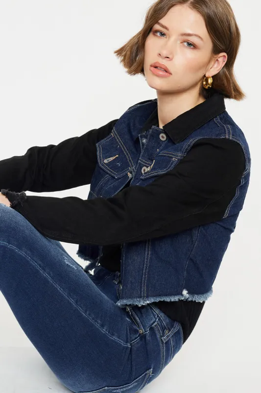 Asteria Cropped Two-Tone Jacket sold by Kan Can