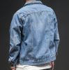 Spring and autumn period and the new men trend in Joker denim jacket Fashionable jean jacket lapel pure color sold by Kan Can
