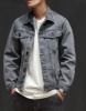 Spring and autumn period and the new men trend in Joker denim jacket Fashionable jean jacket lapel pure color sold by Kan Can