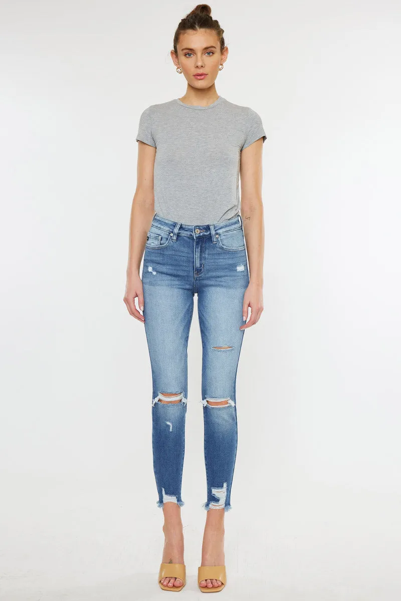 Lavender High Rise Ankle Skinny Jeans sold by Kan Can product image thumbnail 3