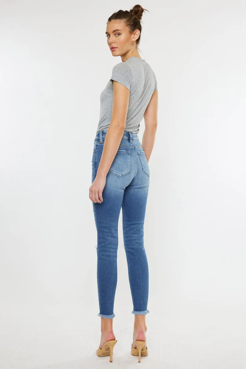 Lavender High Rise Ankle Skinny Jeans sold by Kan Can product image thumbnail 2