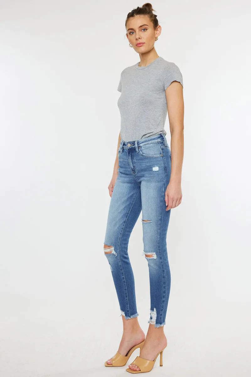 Lavender High Rise Ankle Skinny Jeans sold by Kan Can product image thumbnail 5