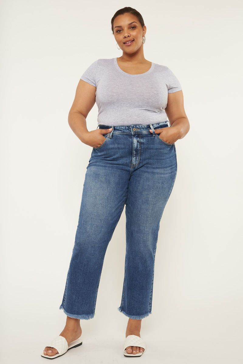 Jenna High Rise Slim Straight Jeans (Plus Size) sold by Kan Can