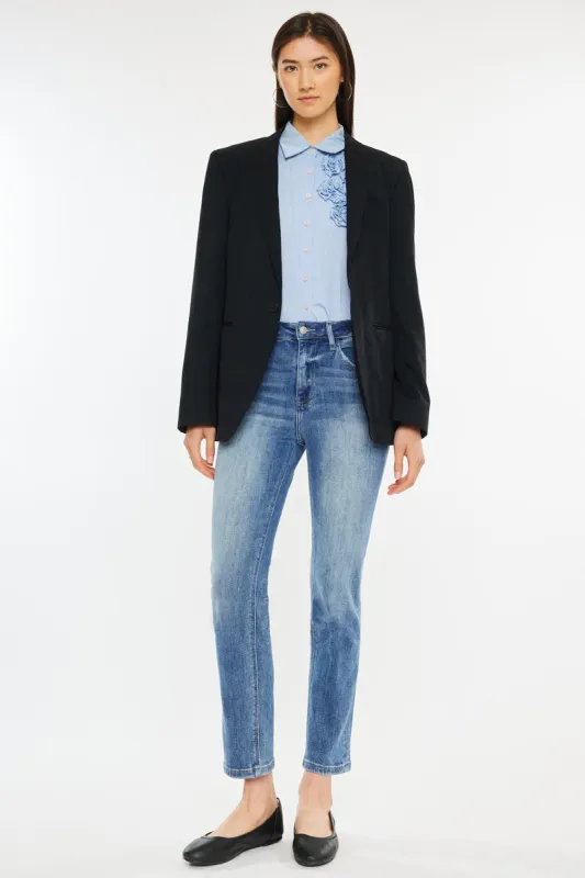 Maddy Essentials High Rise Slim Straight Leg Jeans sold by Kan Can