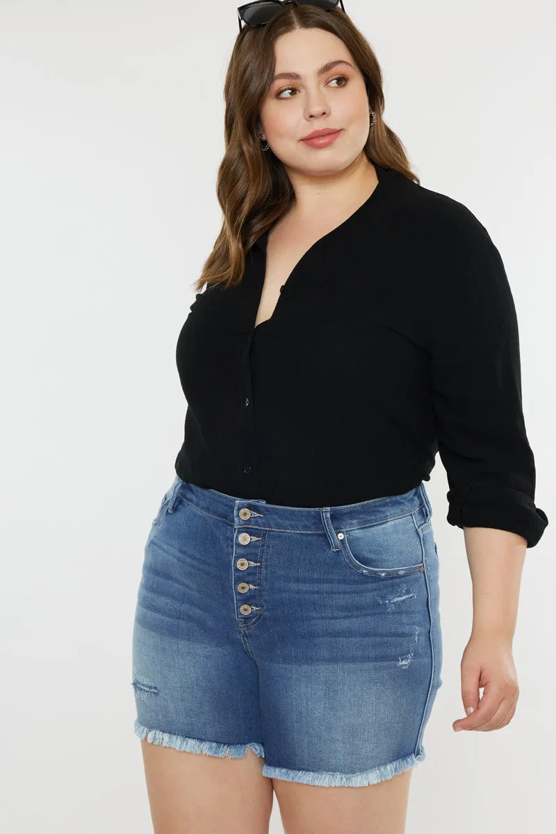 Zelda Mid Rise Shorts  (Plus Size) sold by Kan Can product image thumbnail 4