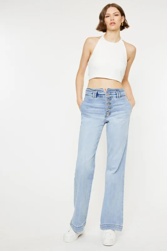 Meredith High Rise Slim Flare sold by Kan Can