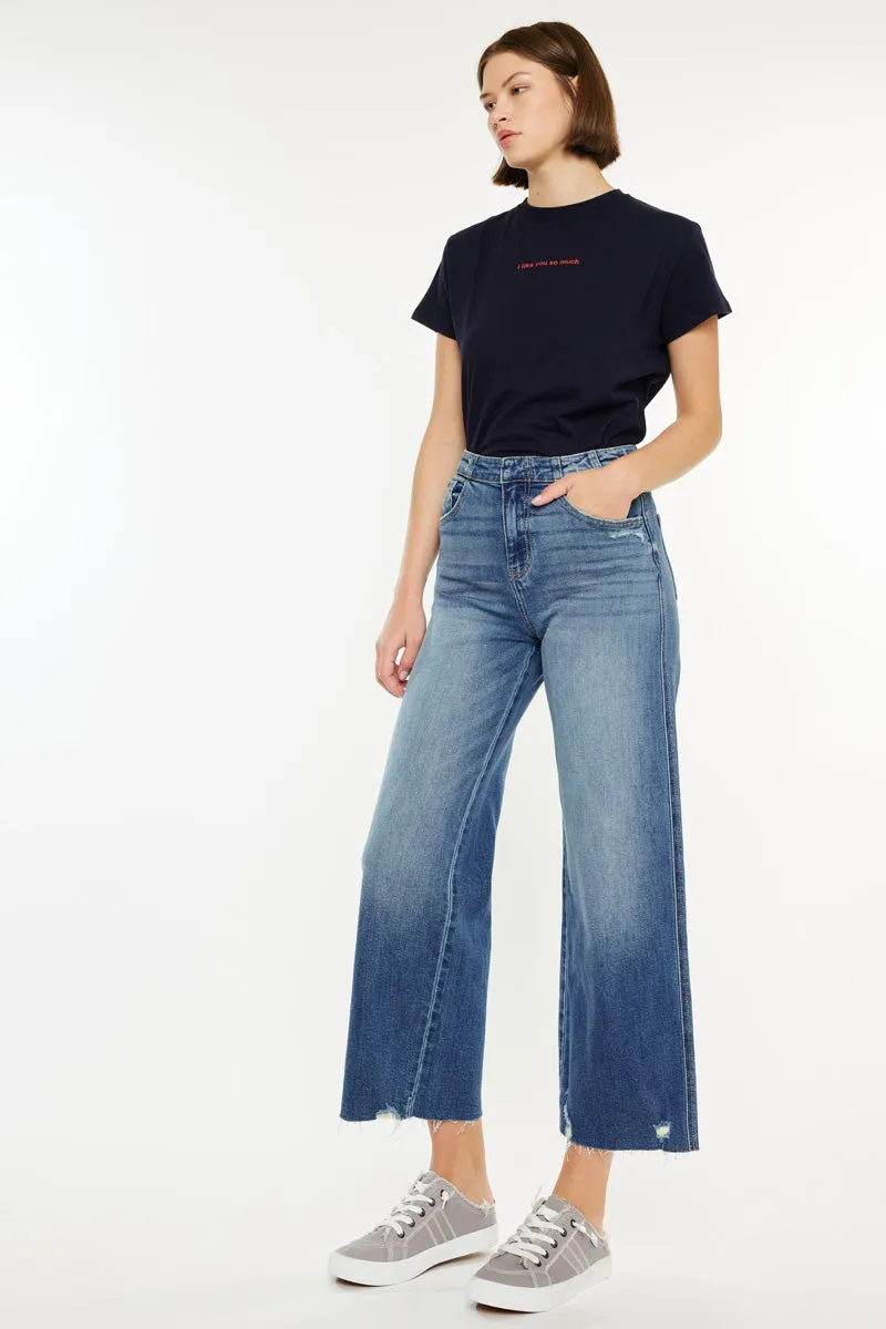 Shelly High Rise Cropped Wide Leg Jeans sold by Kan Can product image thumbnail 2