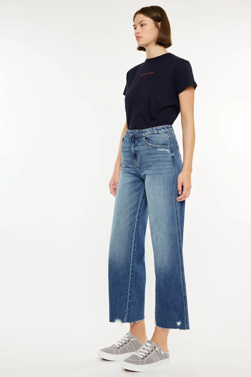 Shelly High Rise Cropped Wide Leg Jeans sold by Kan Can product image thumbnail 3