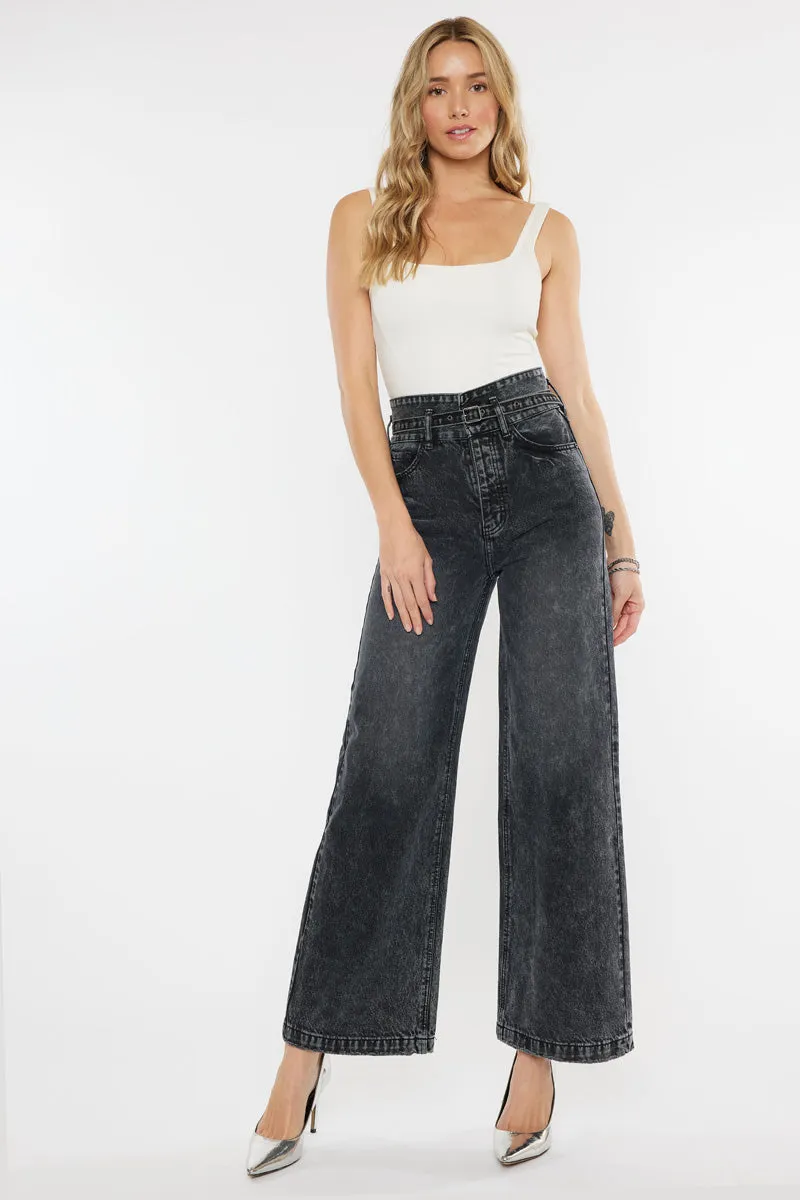 Zinc Ultra High Rise Belted 90's Wide Leg Jeans sold by Kan Can product image thumbnail 3