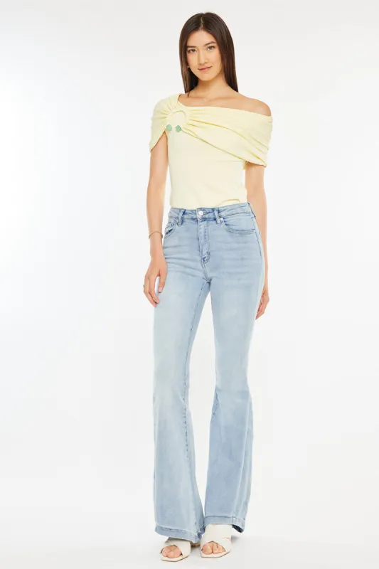 Thandie High Rise Flare Jeans made by Kan Can