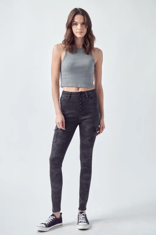 Clementine High Rise Coated Super Skinny Jeans sold by Kan Can