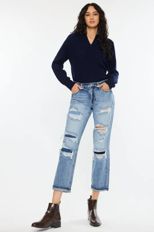 Nicola High Rise Boyfriend Jeans sold by Kan Can