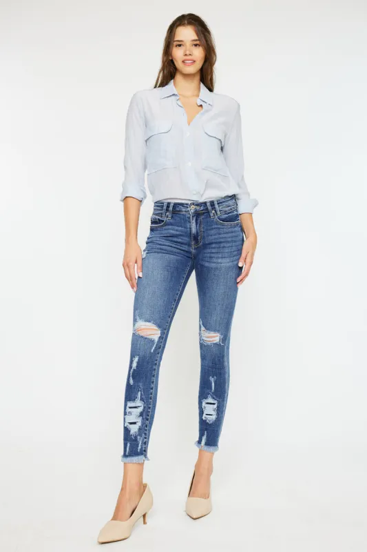 Trixie Mid Rise Ankle Skinny Jeans sold by Kan Can
