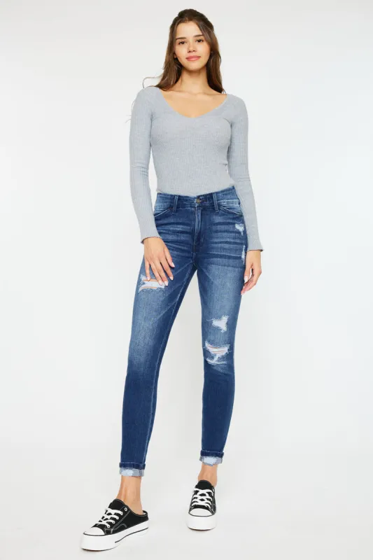 Dominique High Rise Skinny Jeans sold by Kan Can