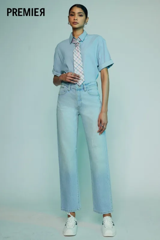 Marisela Premier High Rise Straight Jeans sold by Kan Can