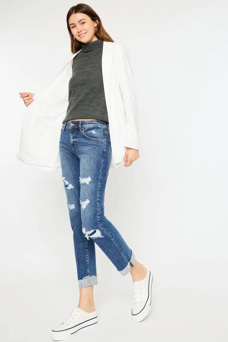 Nina Mid Rise Slim Boyfriend Jeans sold by Kan Can product image thumbnail 5