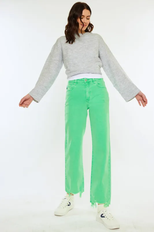 Maliha High Rise Slim Wide Leg Jeans sold by Kan Can