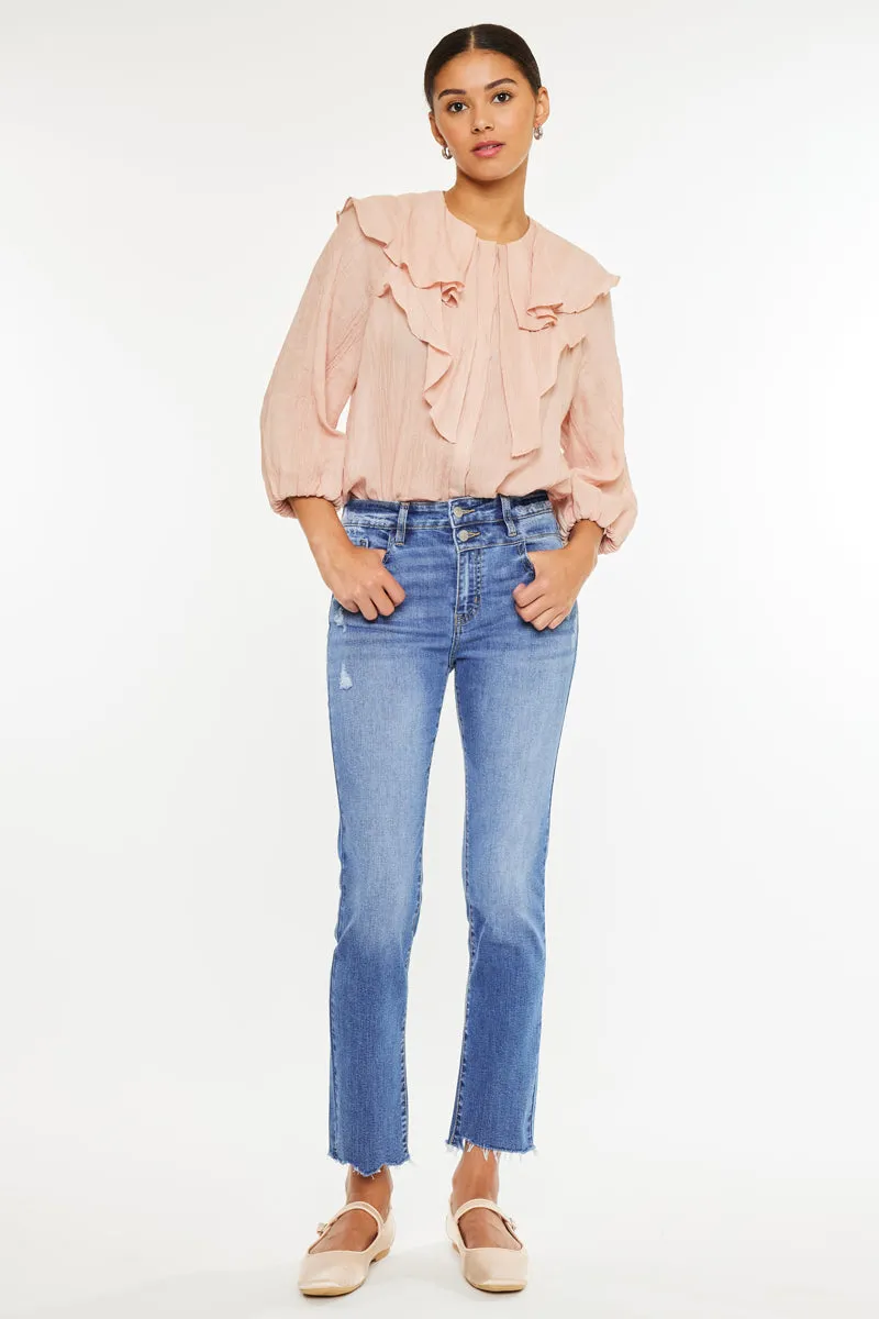 Kathleen Essentials High Rise Slim Straight Jeans sold by Kan Can product image thumbnail 4
