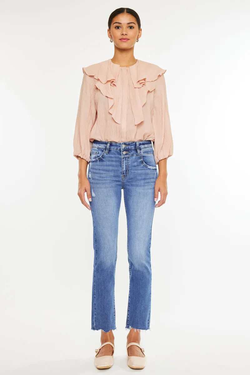 Kathleen Essentials High Rise Slim Straight Jeans sold by Kan Can product image thumbnail 3