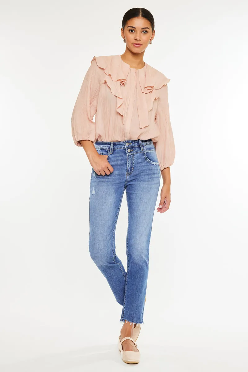 Kathleen Essentials High Rise Slim Straight Jeans sold by Kan Can product image thumbnail 5