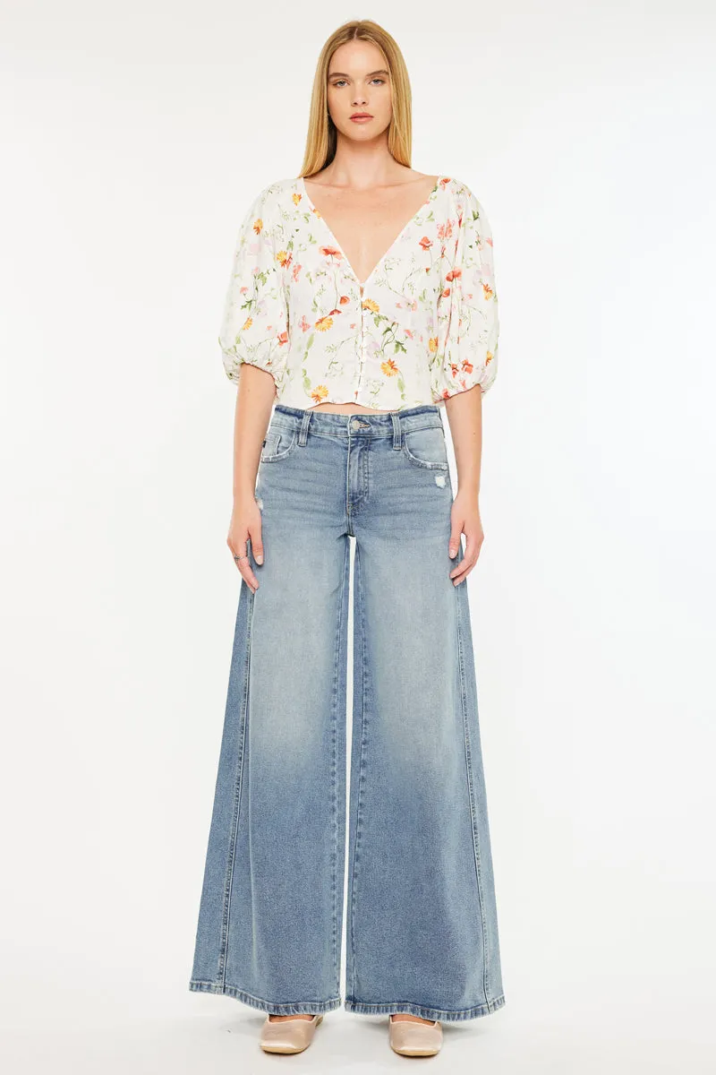 Renee Essentials Mid Rise Super Wide Jeans sold by Kan Can product image thumbnail 3