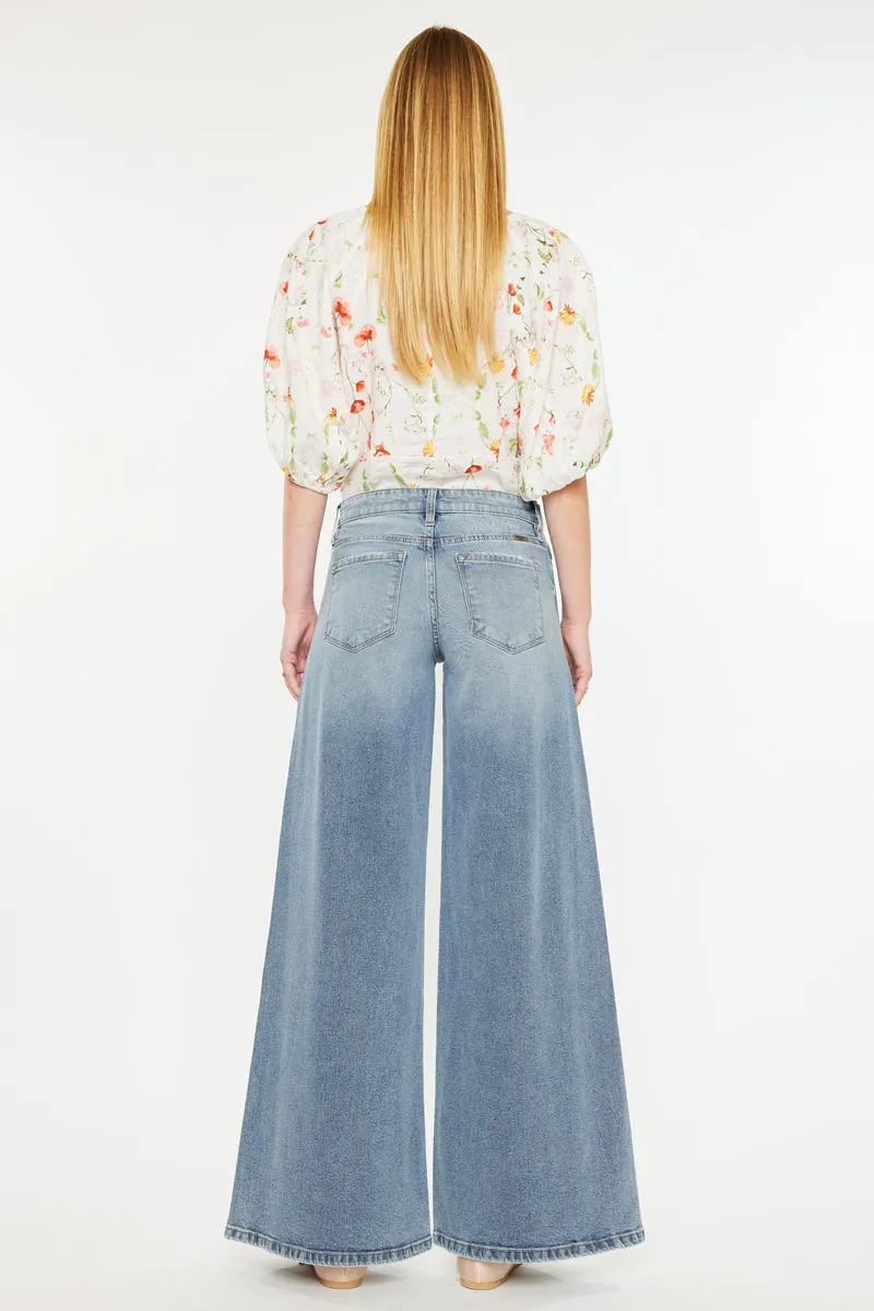 Renee Essentials Mid Rise Super Wide Jeans sold by Kan Can product image thumbnail 2