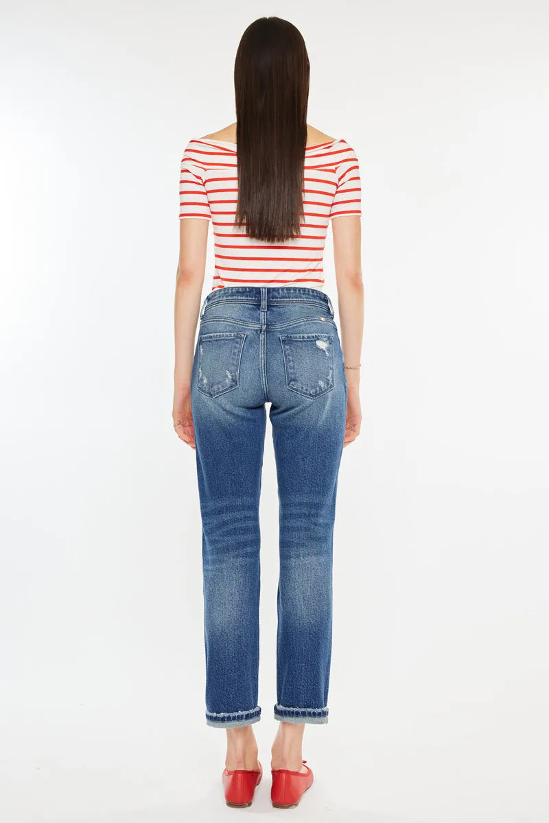 Evelin Mid Rise Cropped Straight Jeans sold by Kan Can product image thumbnail 2