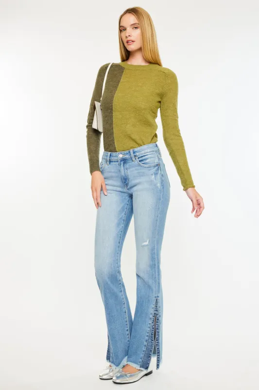 Lizzie Mid Rise Bootcut Jeans sold by Kan Can