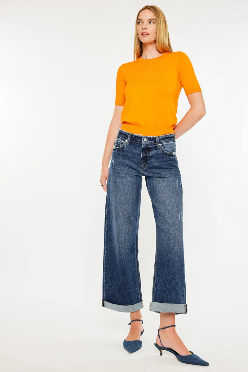 Rosie High Rise Wide Leg Jeans sold by Kan Can