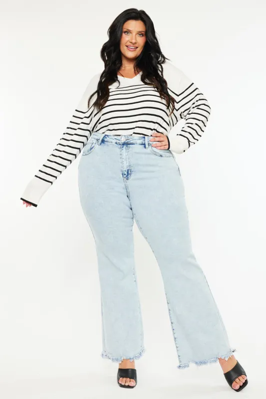 Kay Essentials High Rise Wide Leg Flare (Plus Size) sold by Kan Can