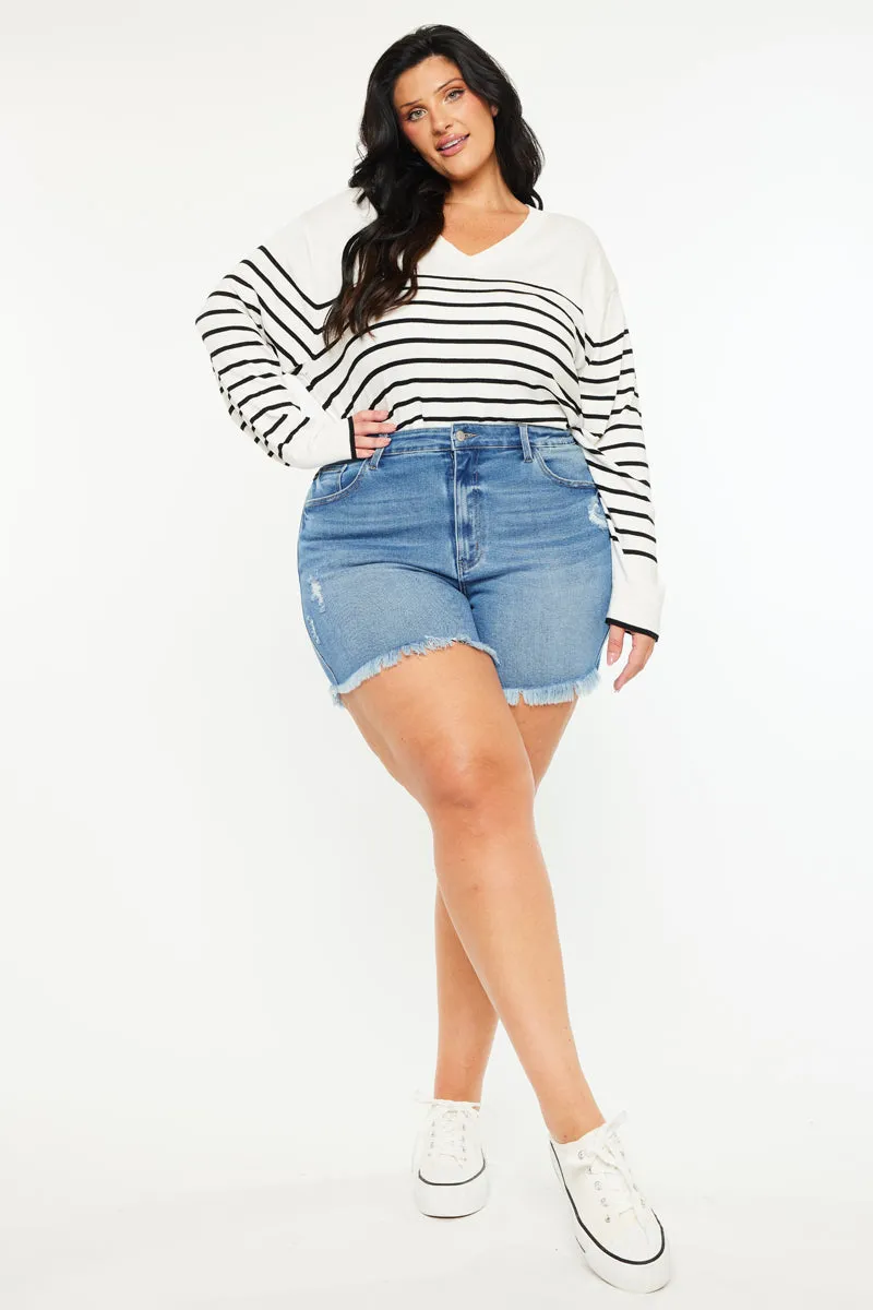 Sky Essentials High Rise Shorts (Plus Size) sold by Kan Can product image thumbnail 3