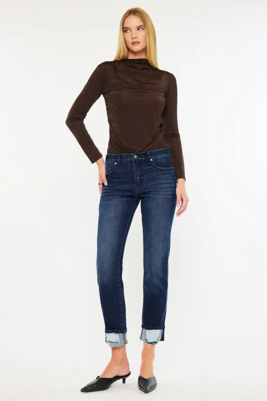 Cane Mid Rise Slim Straight Leg Jeans sold by Kan Can