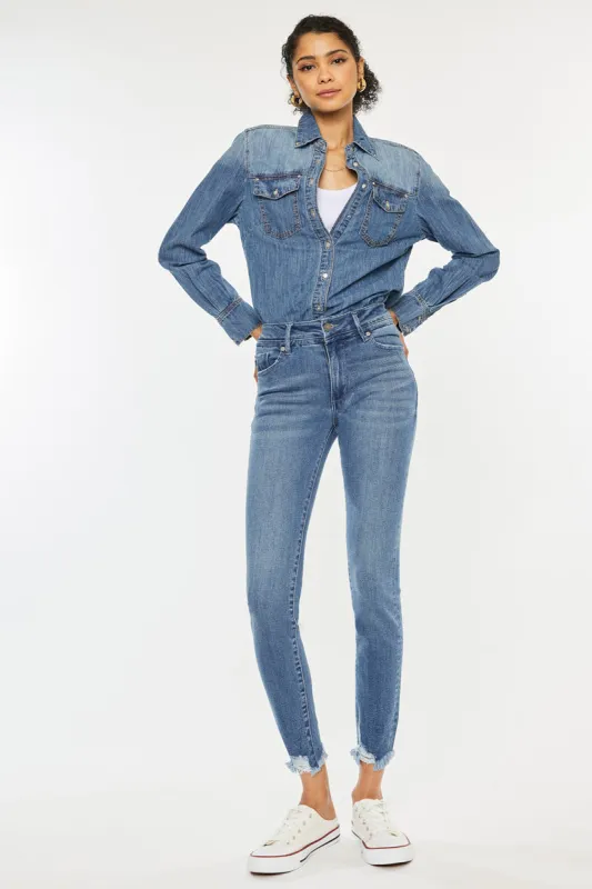 Lucia High Rise Ankle Skinny Jeans sold by Kan Can