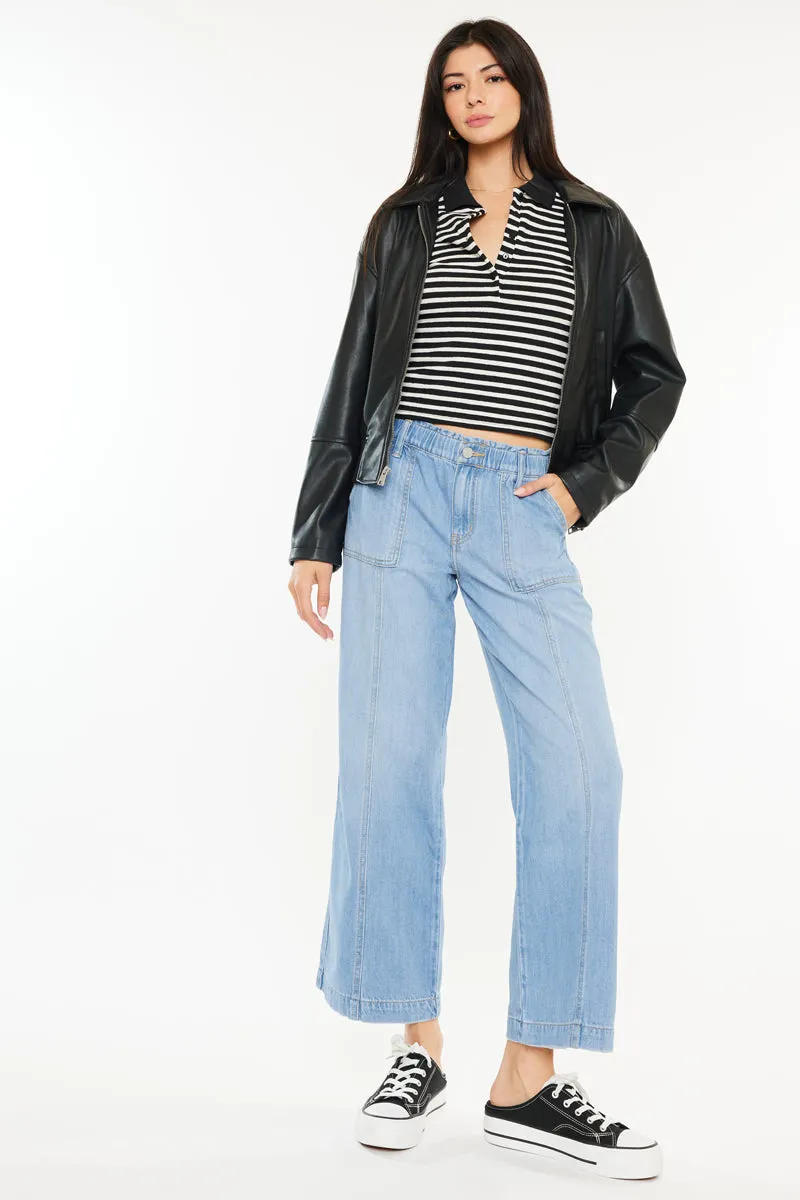 Delilah Mid Rise Wide Leg Jeans sold by Kan Can