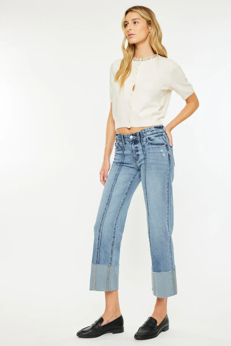 Margret Mid Rise Cropped Wide Leg Jeans sold by Kan Can product image thumbnail 5