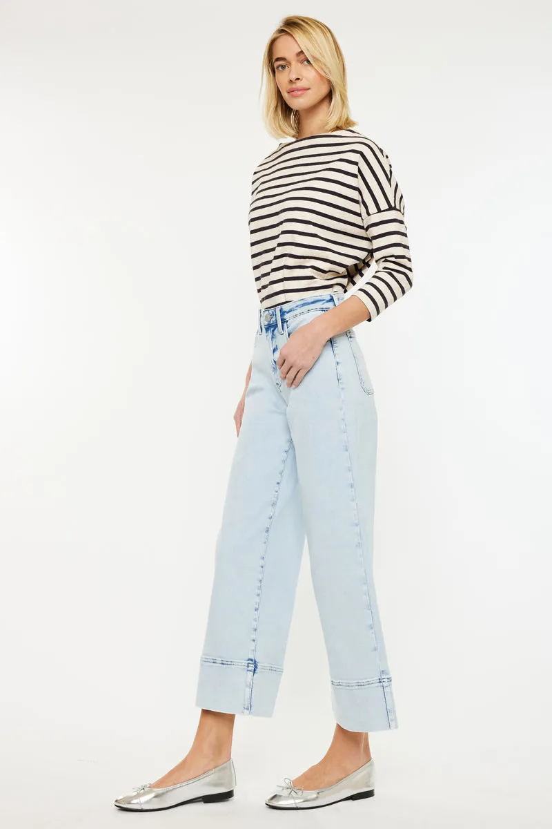 Kassie Essentials Cropped Wide Leg Jeans sold by Kan Can product image thumbnail 5
