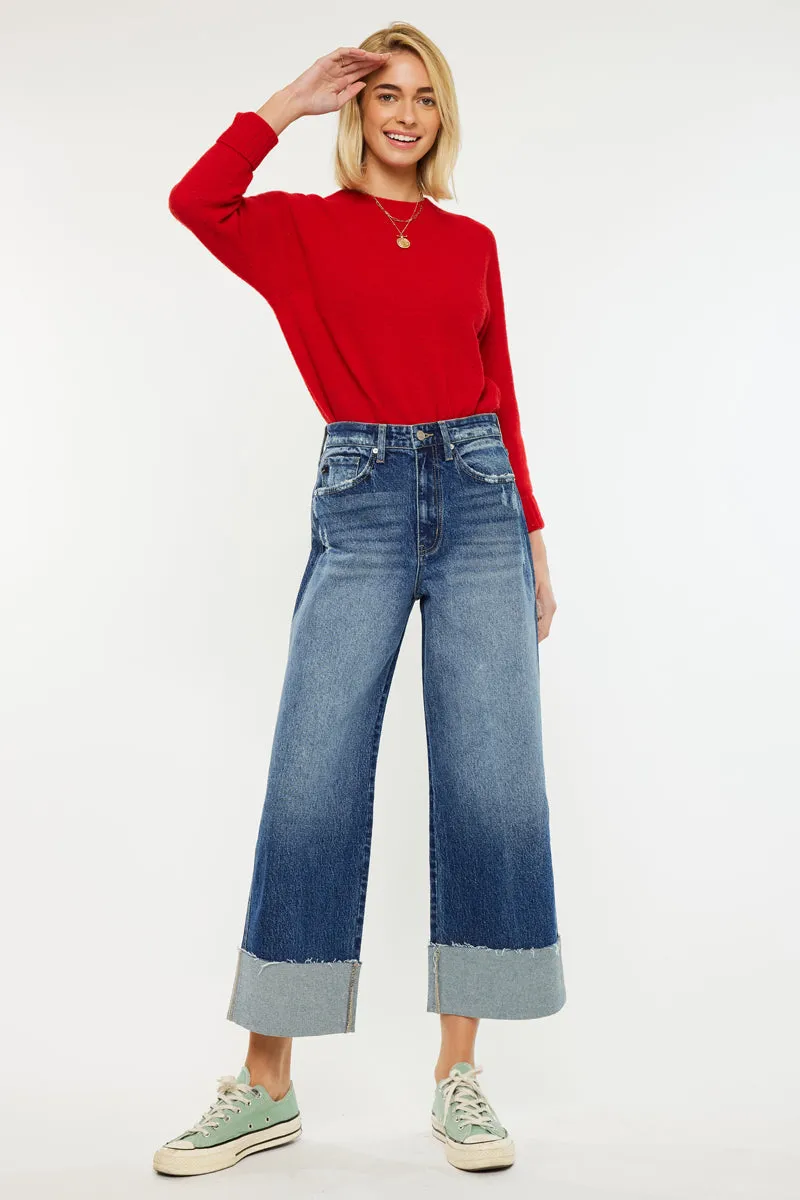 Lynn 90's Cropped Wide Leg Jeans sold by Kan Can