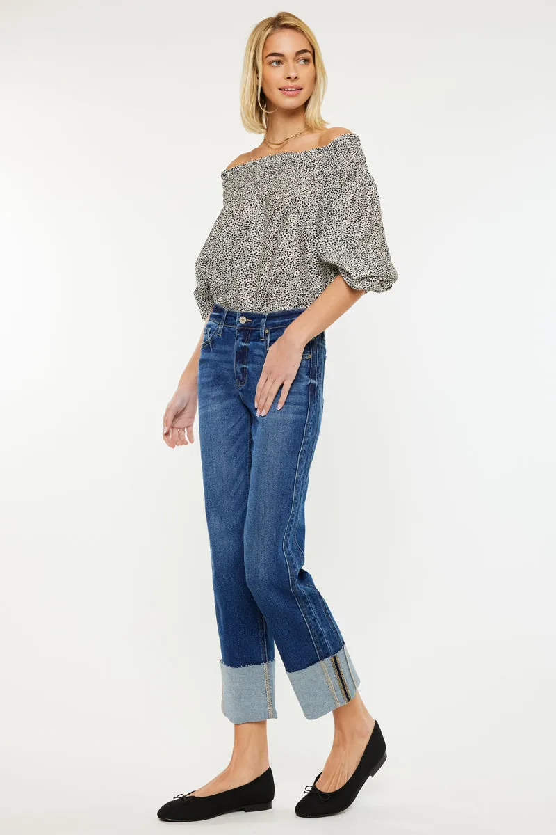 Gisela Mid Rise Crop Straight Jeans sold by Kan Can product image thumbnail 4