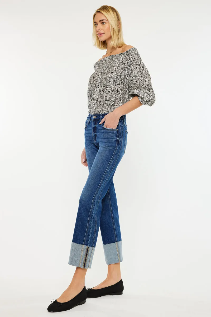 Gisela Mid Rise Crop Straight Jeans sold by Kan Can product image thumbnail 5