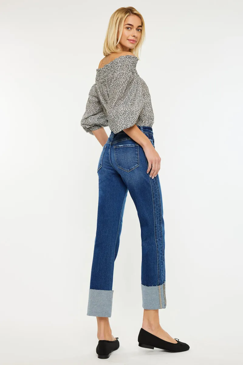 Gisela Mid Rise Crop Straight Jeans sold by Kan Can product image thumbnail 2
