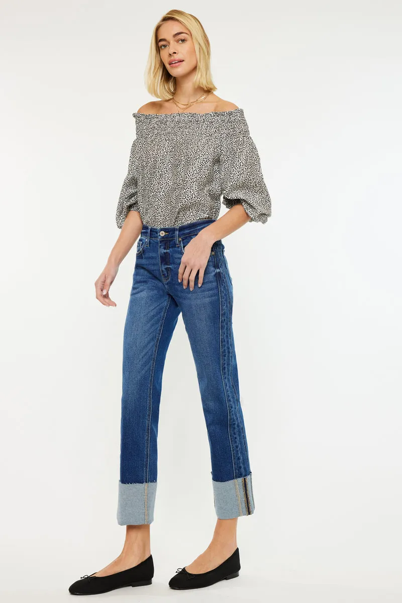 Gisela Mid Rise Crop Straight Jeans sold by Kan Can product image thumbnail 3