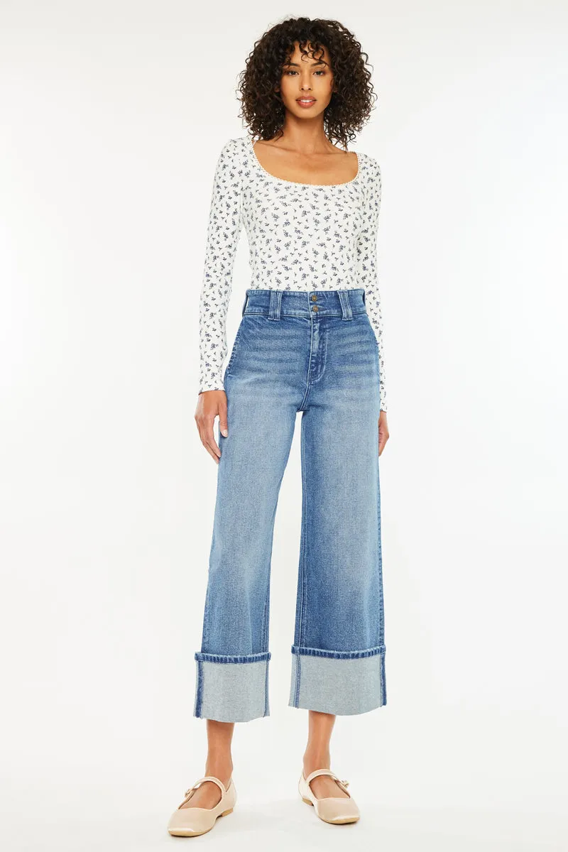 Irna 90's Cropped Wide Leg Jeans sold by Kan Can product image thumbnail 3