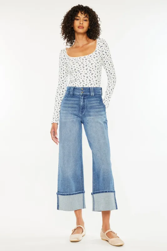 Irna 90's Cropped Wide Leg Jeans sold by Kan Can