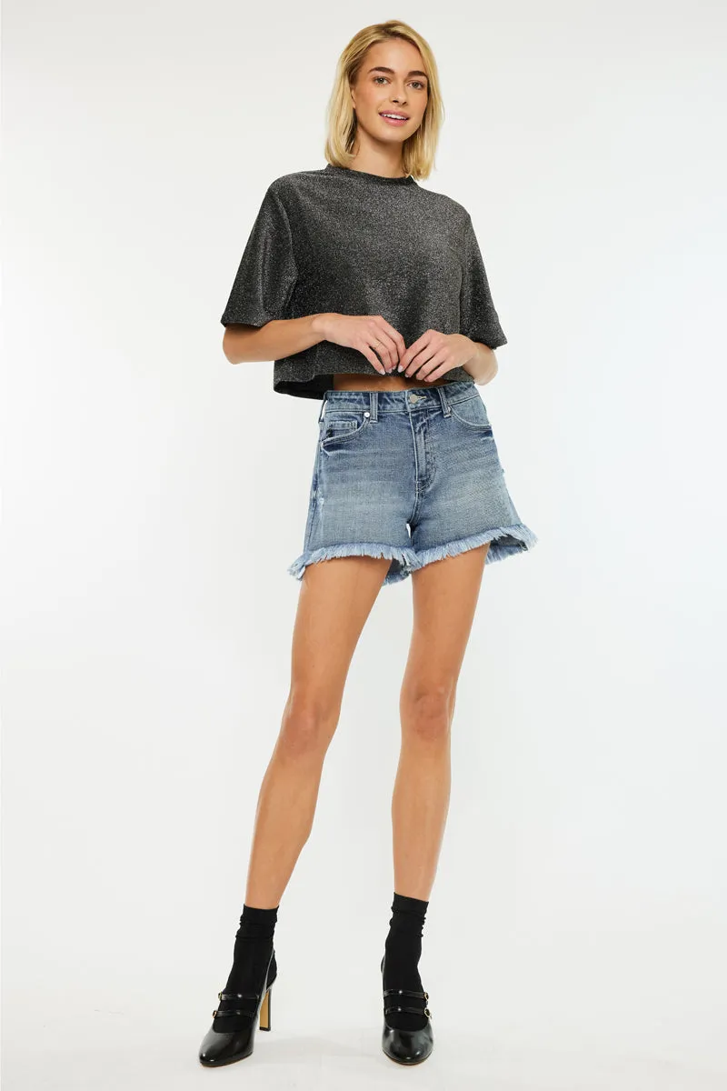 Elsie High Rise Mom Shorts sold by Kan Can product image thumbnail 4