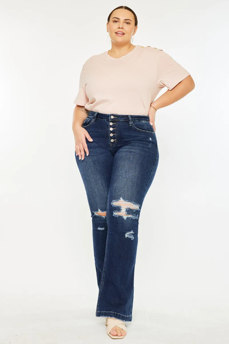 Harley Mid Rise Flare Jeans (Plus Size) sold by Kan Can