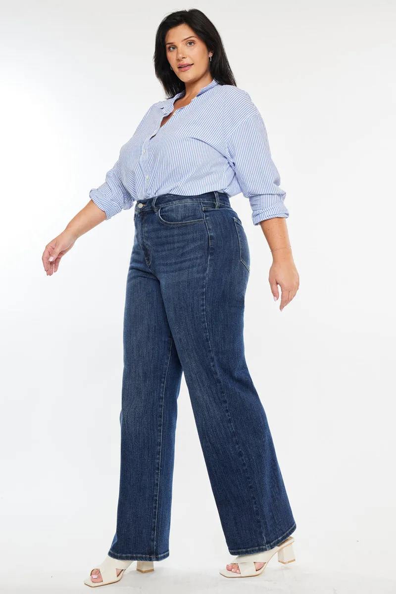 Stellar Essentials High Rise Wide Leg Jeans (Plus Size) sold by Kan Can product image thumbnail 4