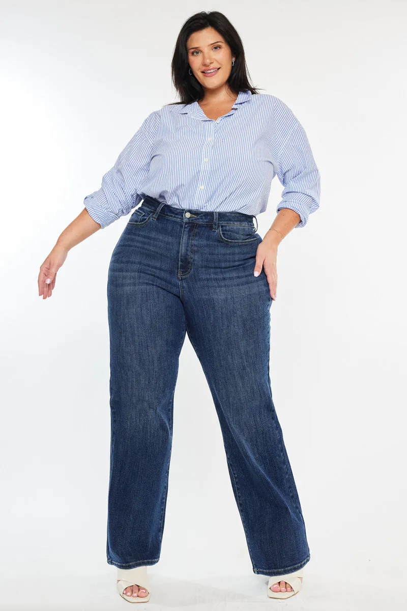 Stellar Essentials High Rise Wide Leg Jeans (Plus Size) sold by Kan Can