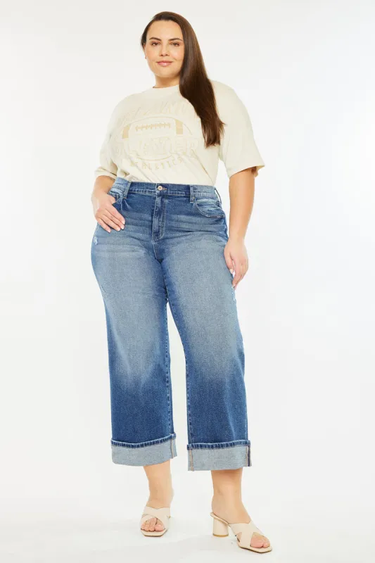 Conie High Rise Wide Leg Jeans (Plus Size) sold by Kan Can
