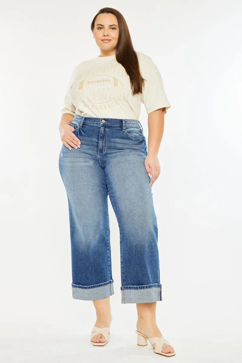 Conie High Rise Wide Leg Jeans (Plus Size) sold by Kan Can